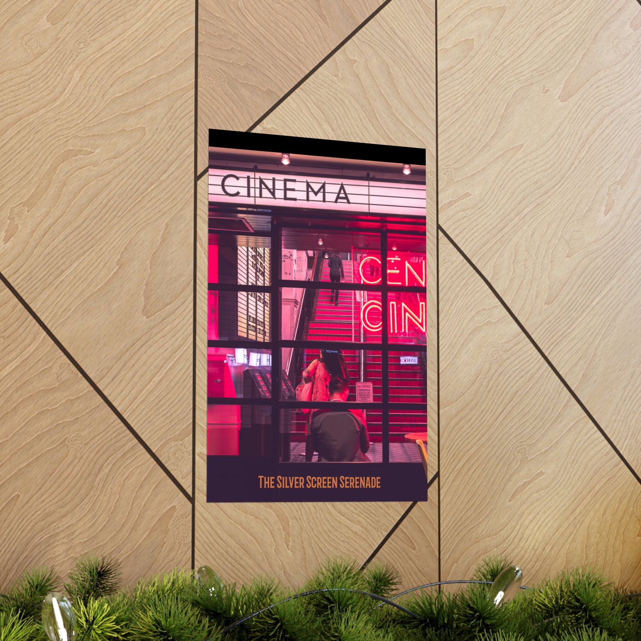 A vibrant Retro Cinema Theme Poster showcasing classic film elements, printed on premium matte fine art paper.