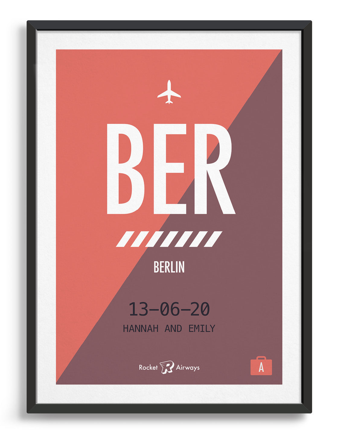 A customizable Retro travel destination print featuring vibrant colors and personalized text options for travel memories.