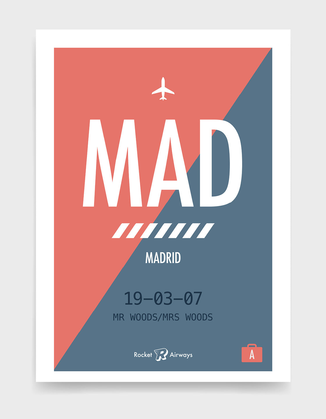 A customizable Retro travel destination print featuring vibrant colors and personalized text options for travel memories.