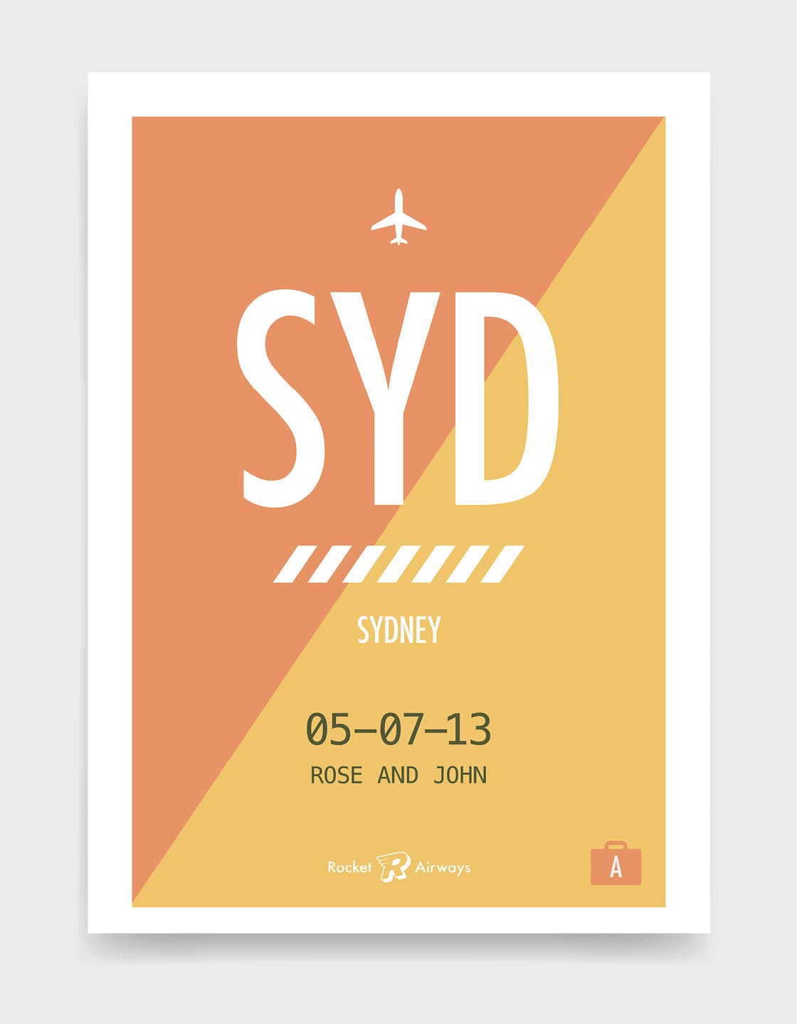 A customizable Retro travel destination print featuring vibrant colors and personalized text options for travel memories.