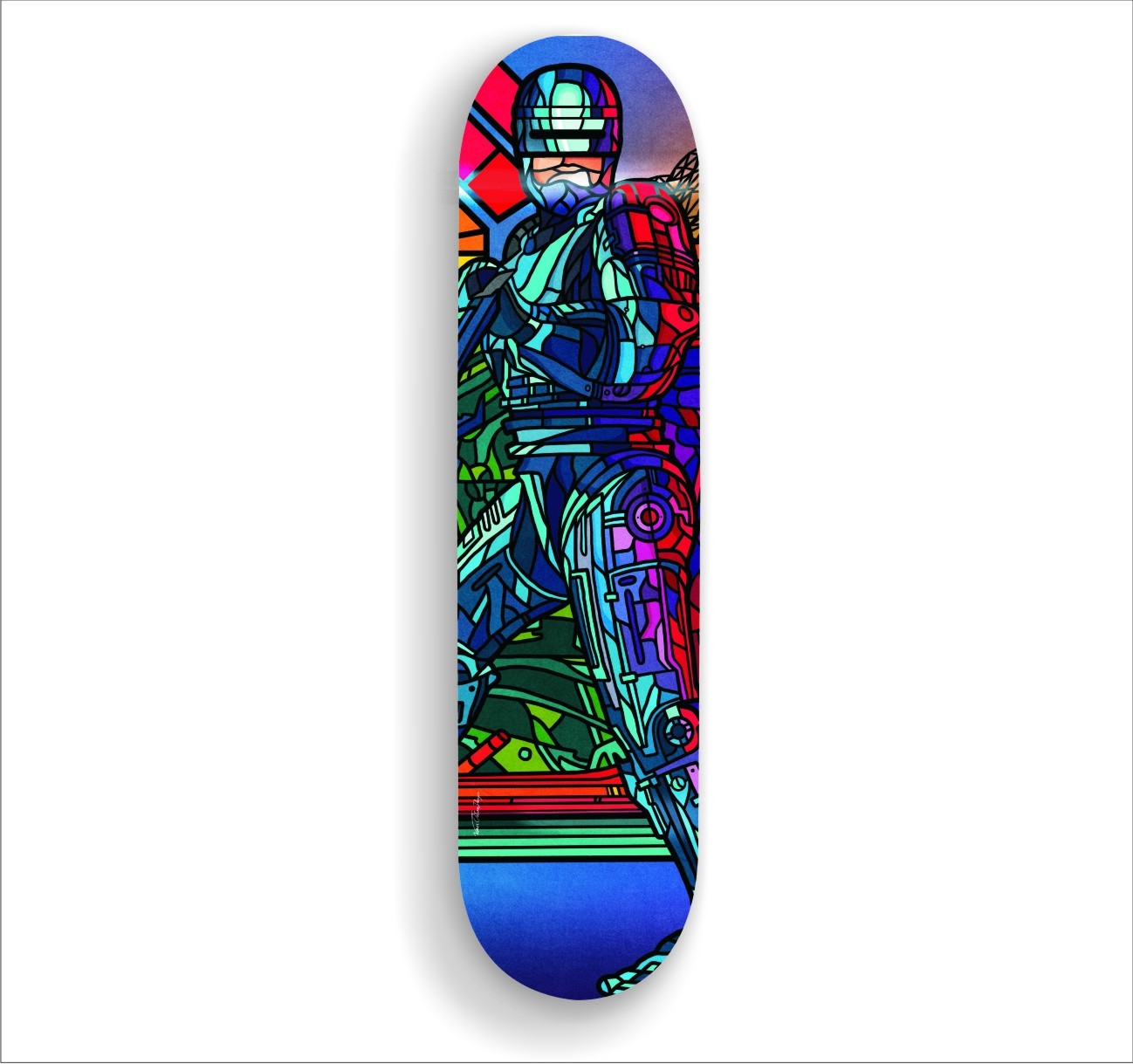 ROBOCOP SK8 by VAN ORTON, a limited edition art piece with vibrant colors and intricate details, measuring 21 x 81 cm.