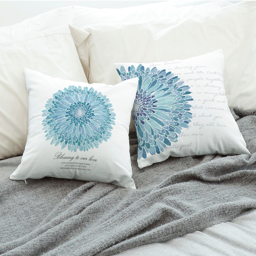 Romantic Poem floral cushions showcasing vibrant floral patterns and soft microfiber material, perfect for home decor.