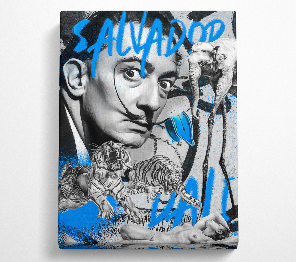 Salvator Dali Twisted Fate artwork printed on coated polyester canvas, mounted on a 44mm box frame, ready to hang.