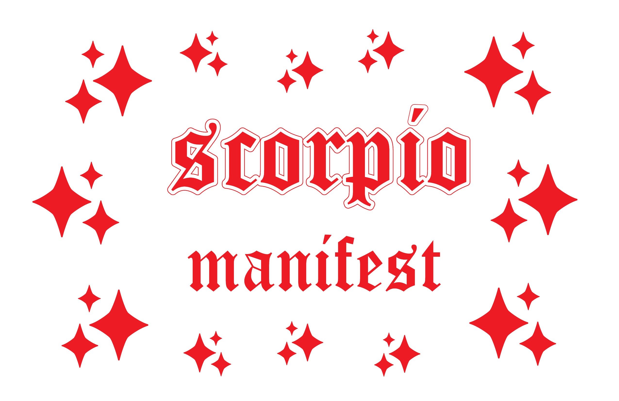 A collection of Scorpio Horoscope Mirror Stickers on a vinyl sheet, featuring 14 unique designs showcasing Scorpio traits.