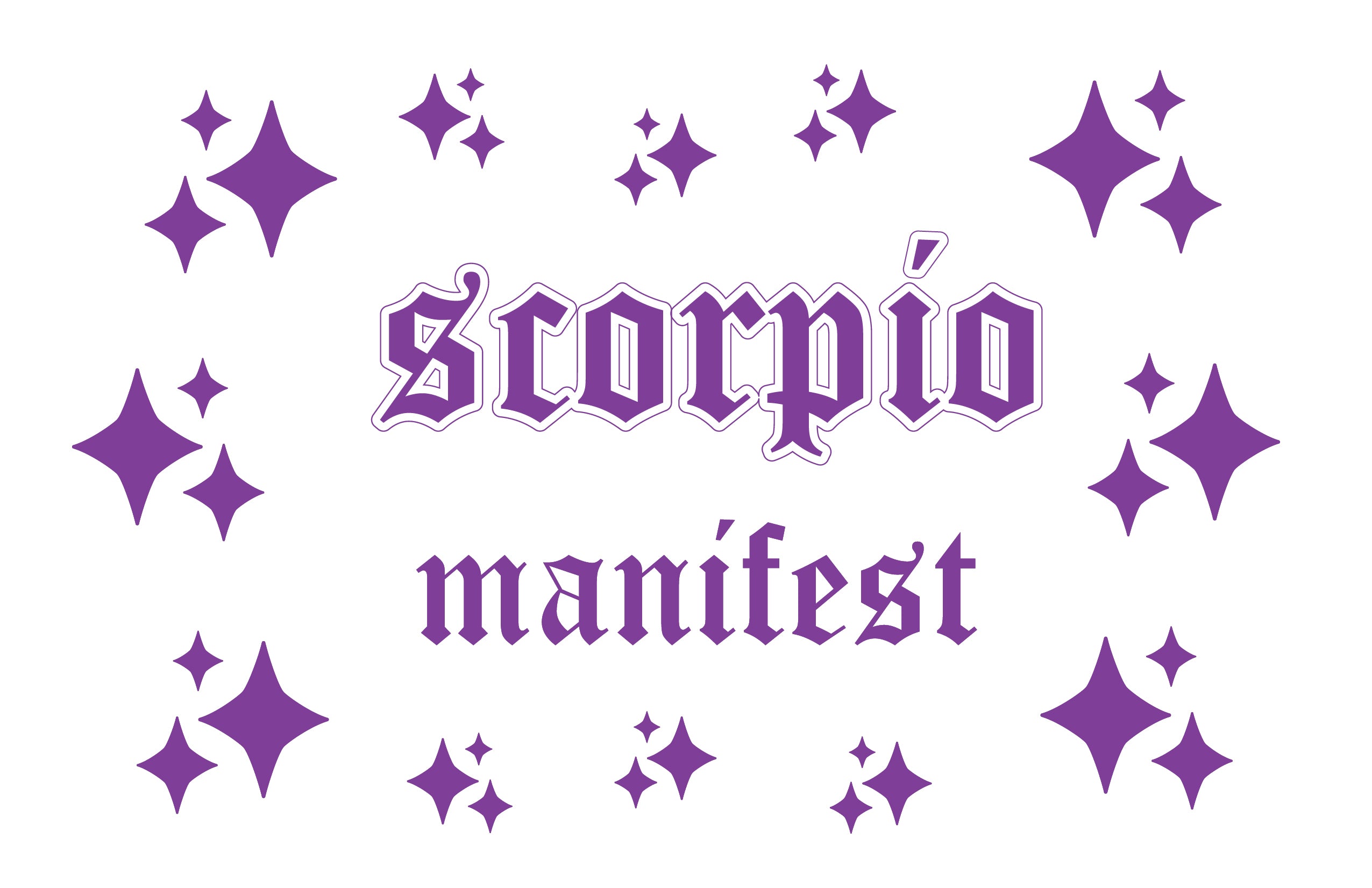 A sheet of Scorpio Horoscope Wall Decal Stickers featuring 14 matte designs, perfect for home decor.