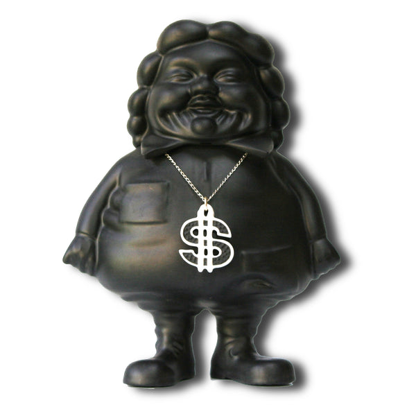 Sculpture Mc Supersized Black by Ron English, a hand-painted porcelain figure standing 22 cm tall, featuring the iconic MC Supersized character.