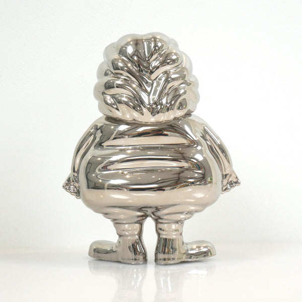 Mc Supersized Platinum sculpture by Ron English, hand-painted porcelain, limited edition of 50, 22 cm tall.
