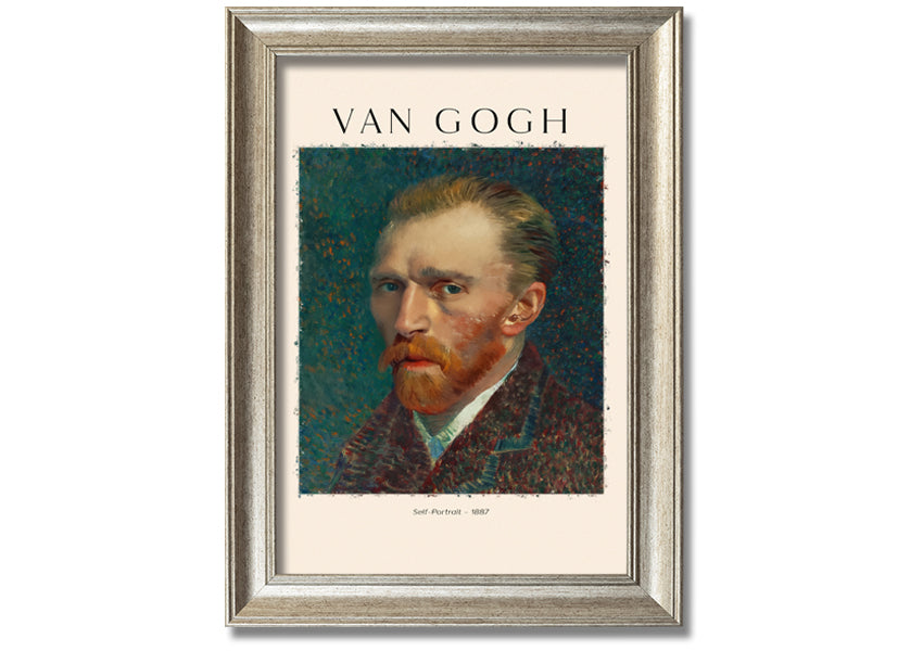 A vibrant reproduction of Van Gogh's Self-Portrait from 1887, printed on coated polyester canvas and mounted on a 44mm box frame.