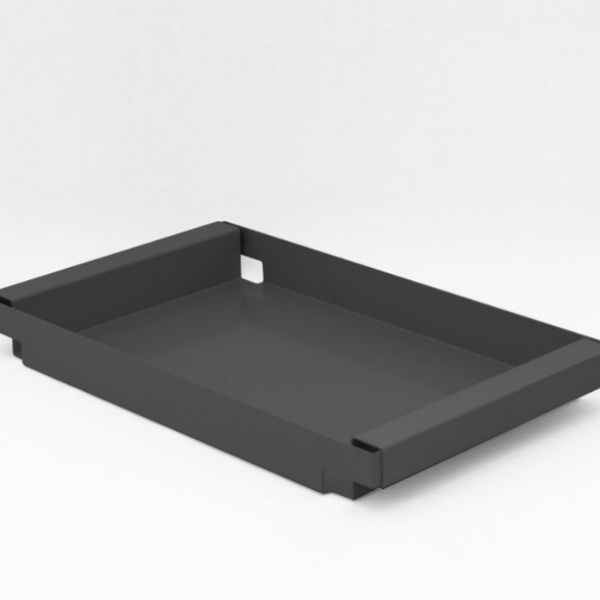 THE DEAN serving tray designed by Peter van de Water, featuring a sleek aluminum design in black or mint green.