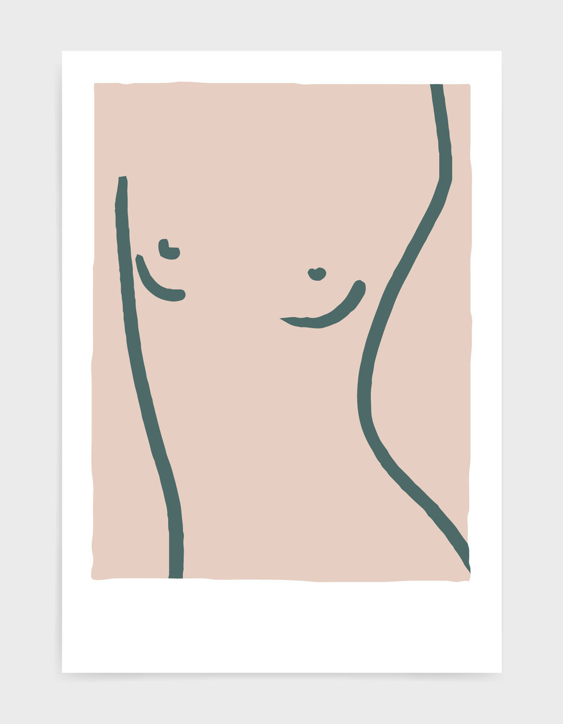 A minimalist nude print showcasing simple Scandinavian design, printed on heavyweight fine art paper.