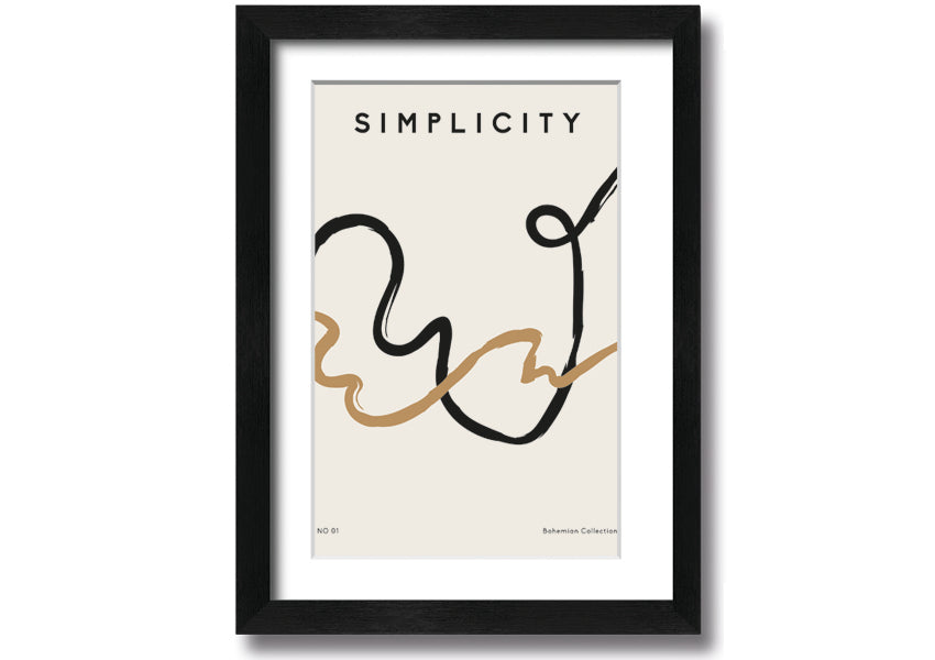 Simplicity Lines framed print showcasing elegant minimalist design in a stylish frame.