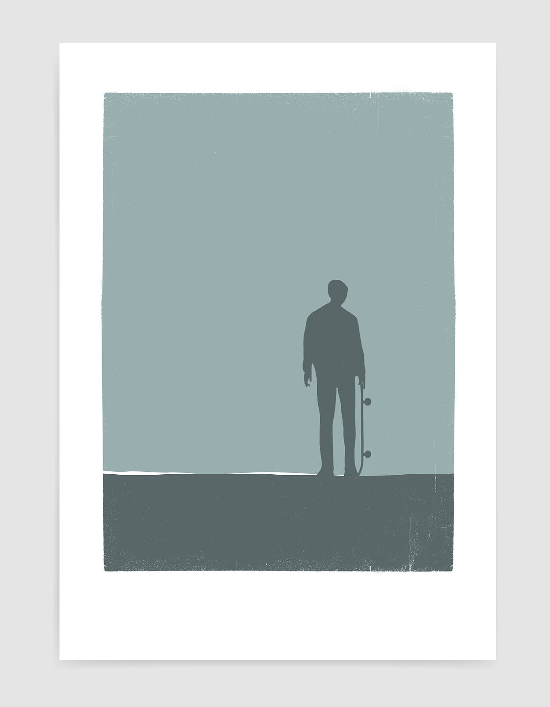 Silhouette of a skateboarder in motion, showcasing dynamic movement and style.