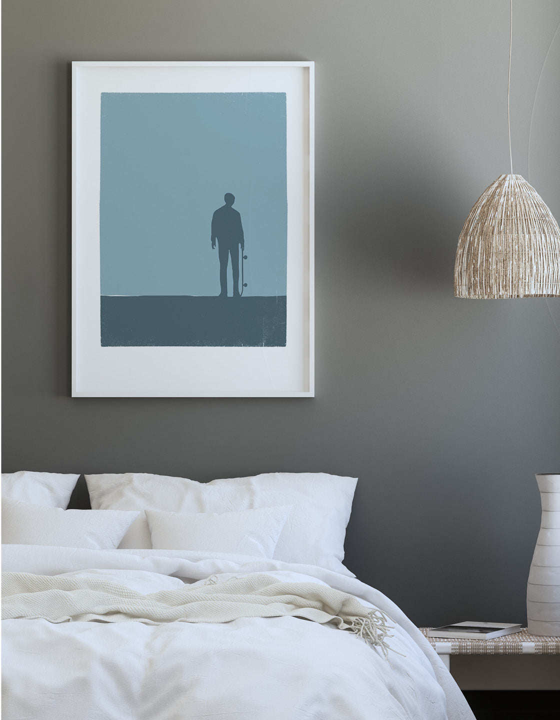 Silhouette of a skateboarder in motion, showcasing dynamic movement and style.