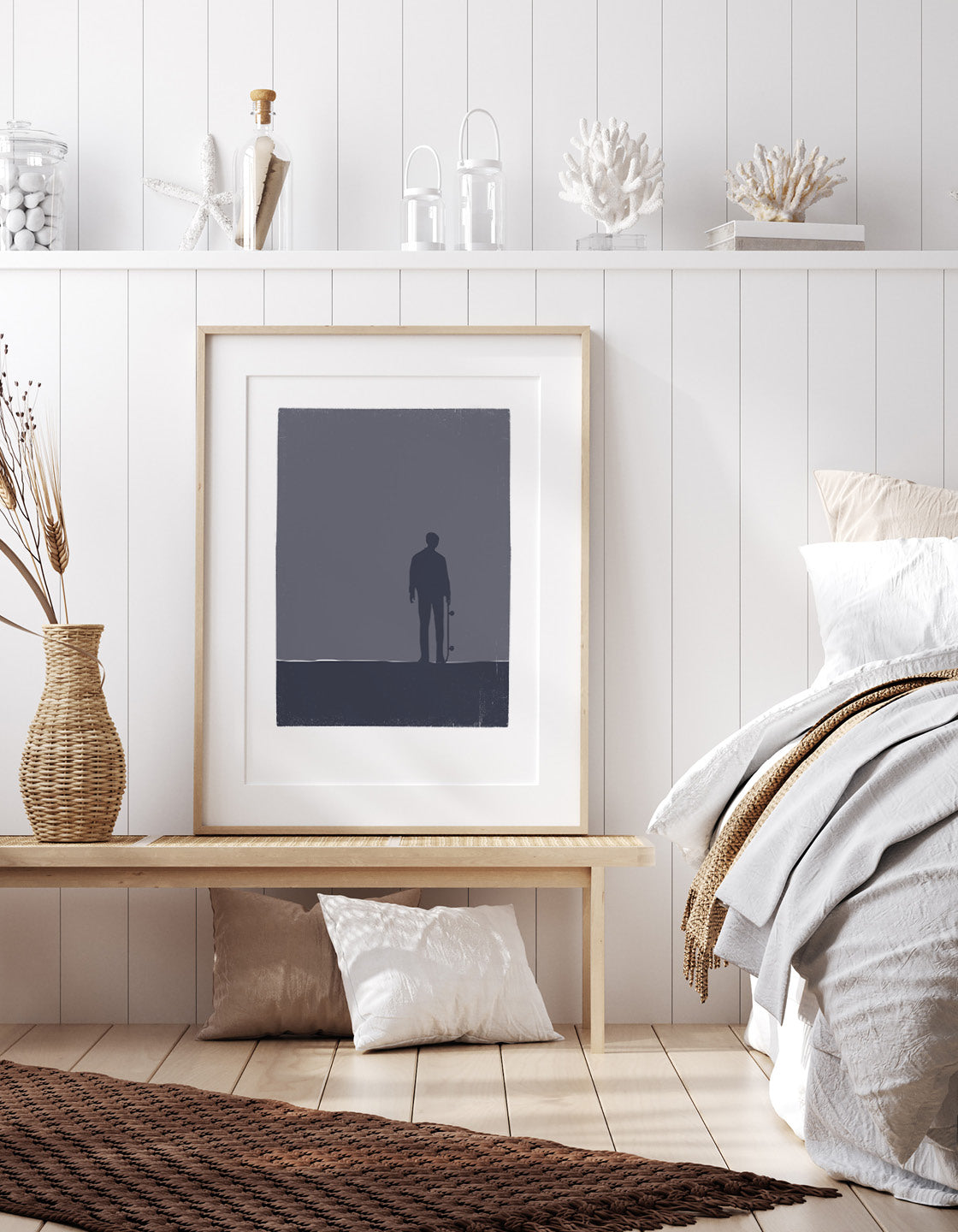 Silhouette of a skateboarder in motion, showcasing dynamic movement and style.