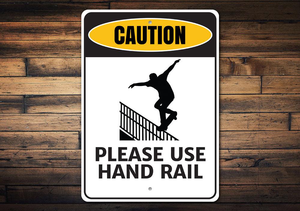 A vibrant Skateboarding Caution Sign made from high-quality aluminum, featuring a bold design suitable for indoor and outdoor use.