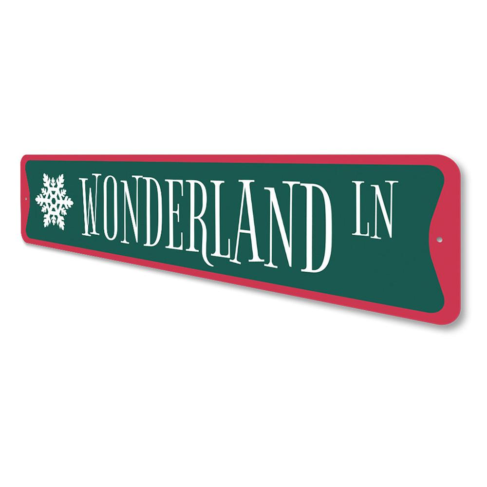 Snowflake Wonderland Lane Christmas Sign featuring festive snowflakes and a charming design, perfect for holiday decor.