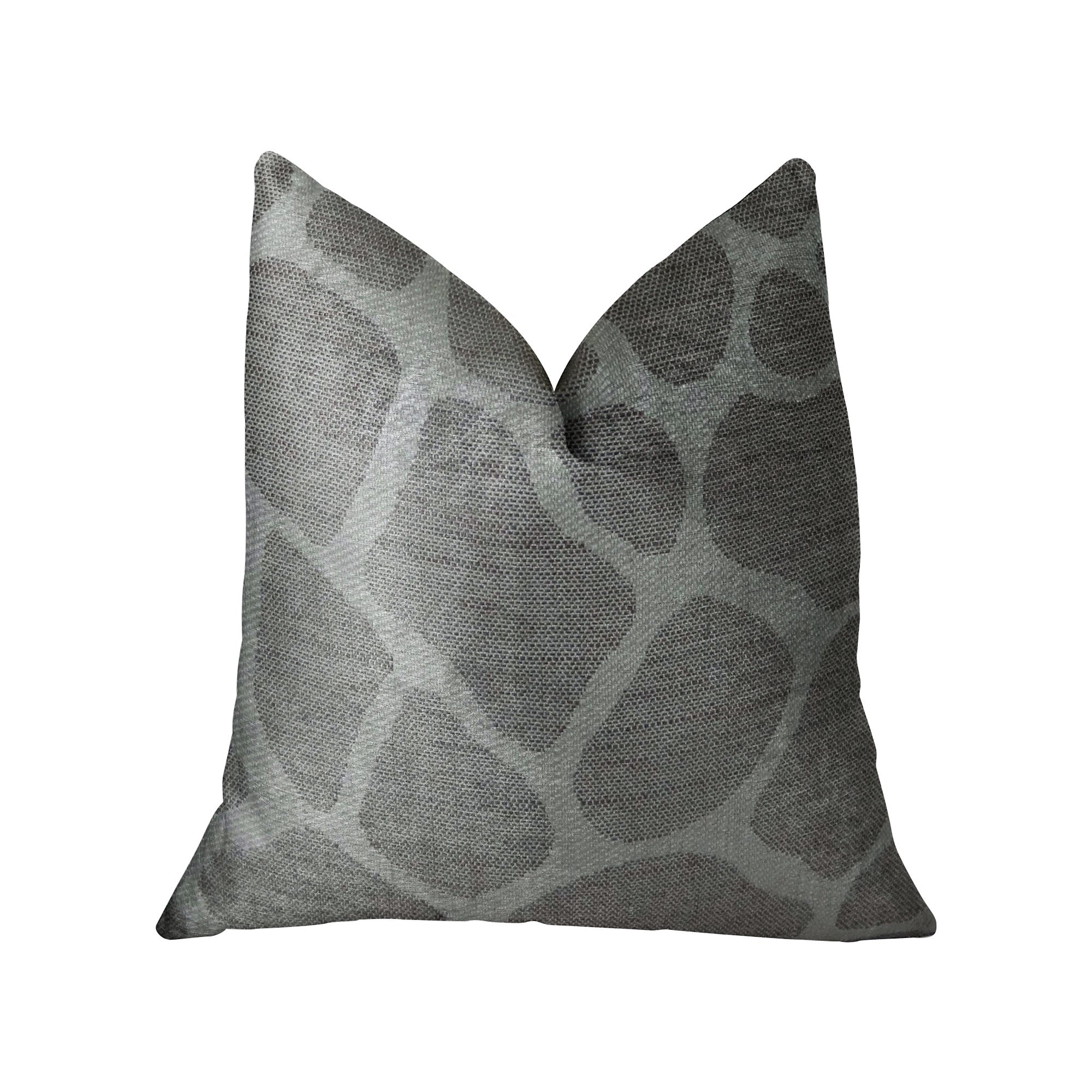 Soft Giraffe Gray and White Handmade Luxury Pillow featuring a stylish Ikat pattern, crafted from a blend of Viscose, Cotton, and Linen.