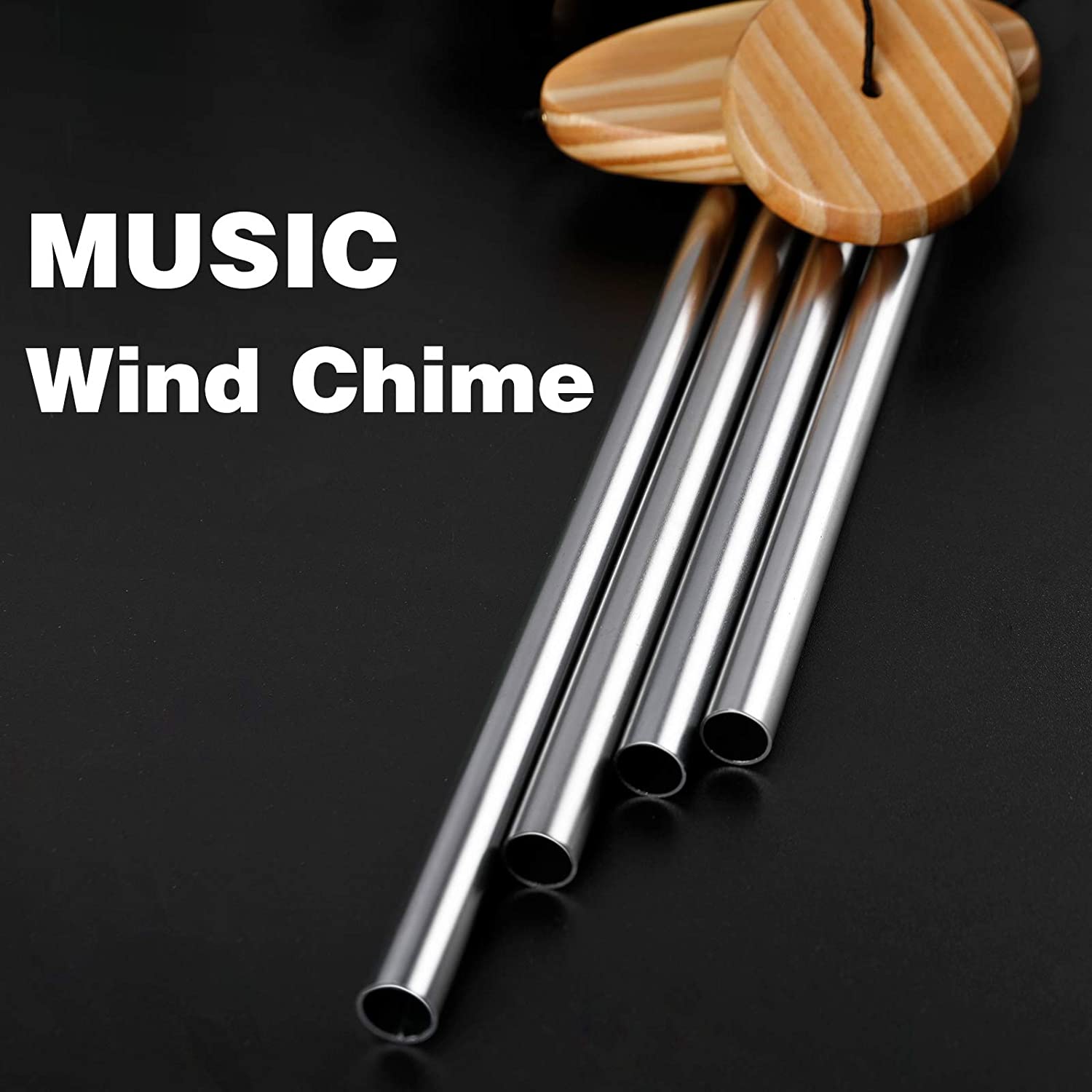 Solar Power Angel Wind Chimes featuring six angel decorations and color-changing LED lights, hanging elegantly in an outdoor setting.