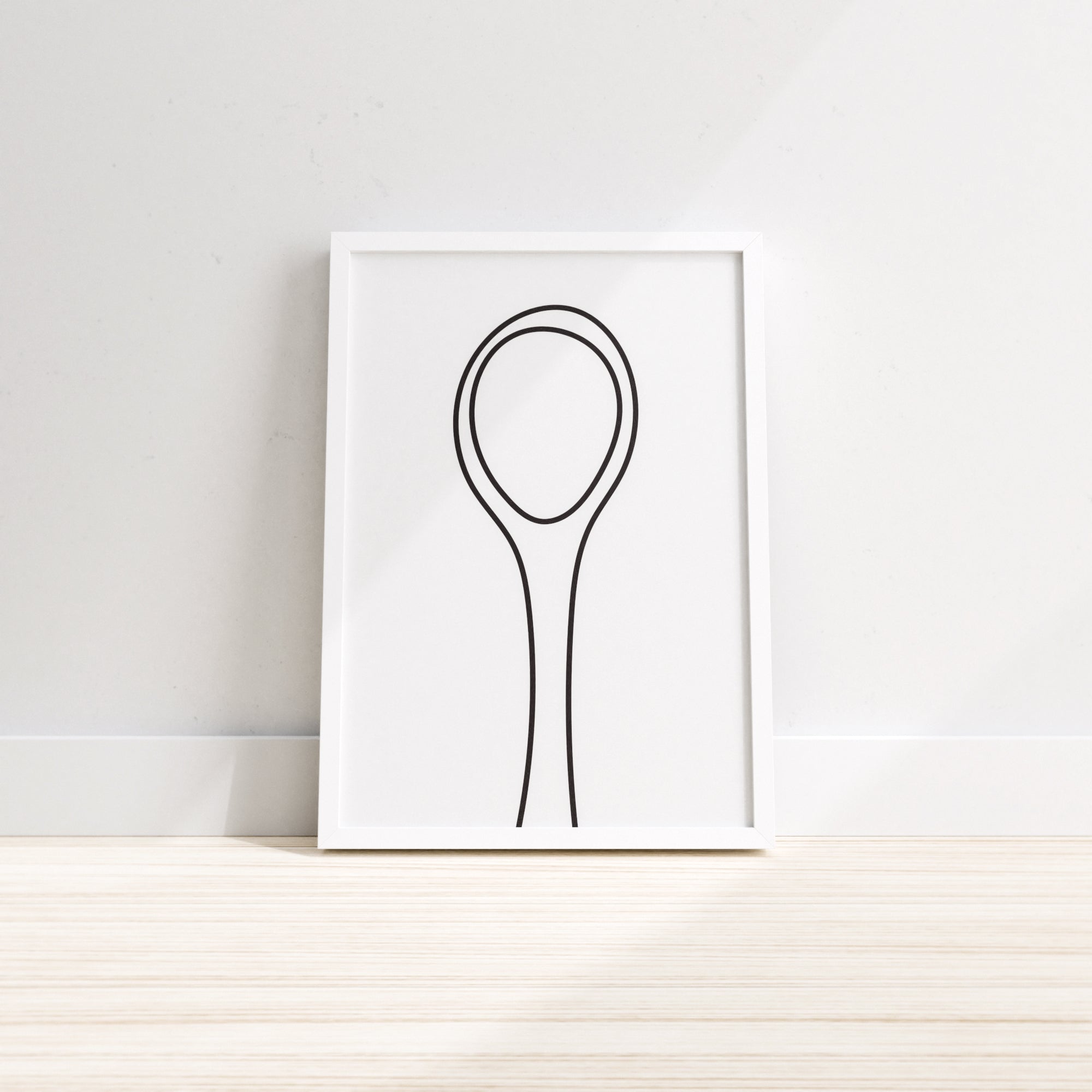 Spoon wall print featuring a stylish design, perfect for kitchen decor, displayed against a neutral background.
