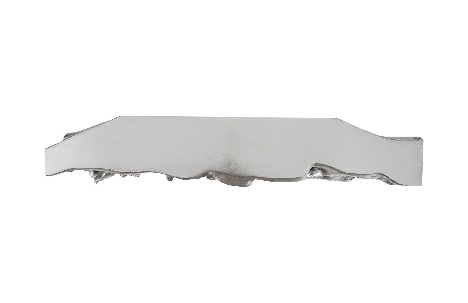 Square Root Console Table in Silver Leaf, showcasing its elegant design and shimmering finish.