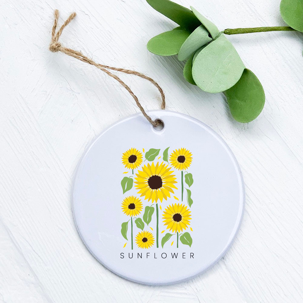 Sunflower Garden Edition Ornament made of high-quality porcelain, featuring a vibrant sunflower design with a smooth gloss finish.