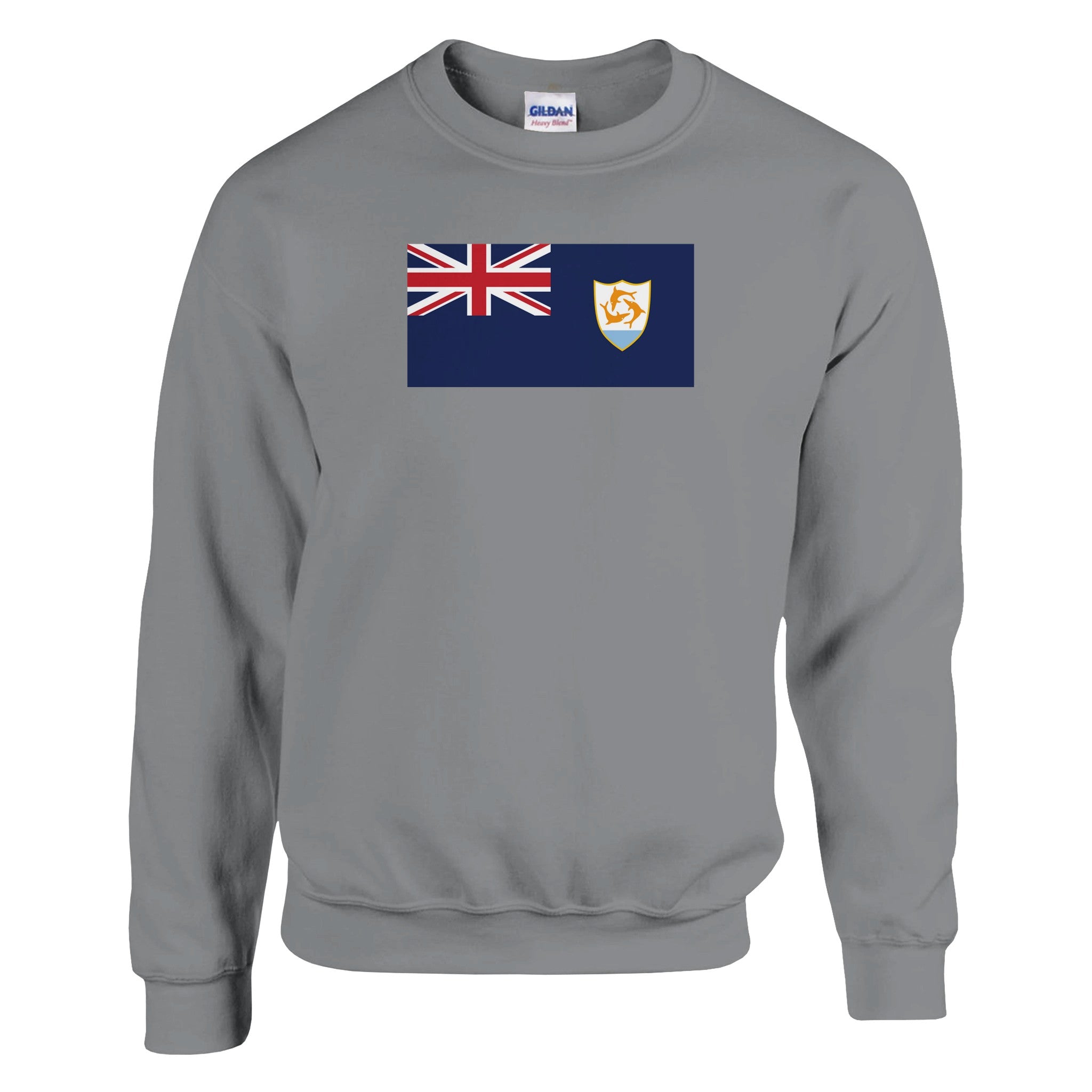 Sweat-shirt Drapeau d'Anguilla en coton et polyester, avec des coutures renforcées et une coupe classique, disponible en plusieurs tailles.