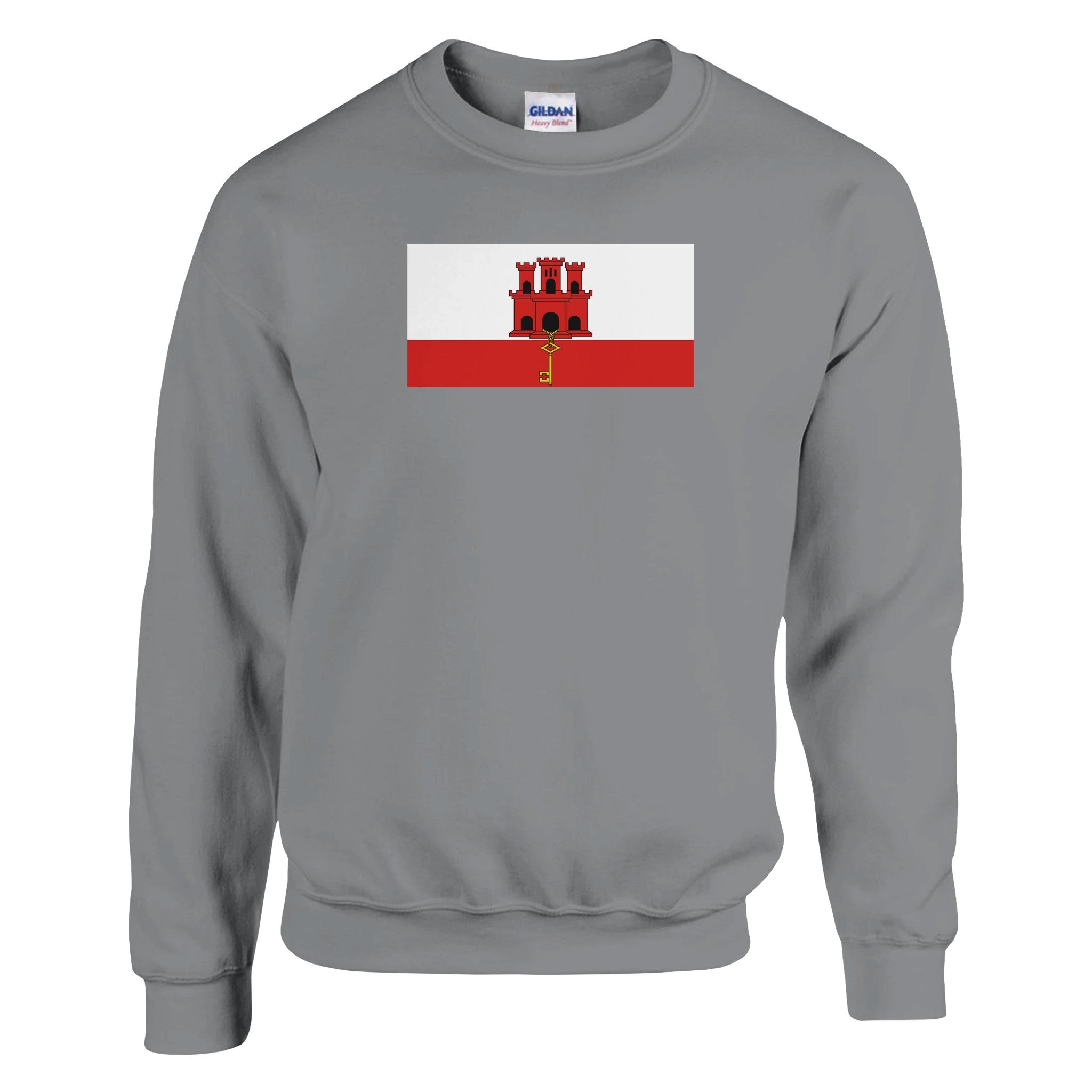 Sweat-shirt Drapeau de Gibraltar en coton et polyester, avec une coupe classique et des détails de couture soignés.