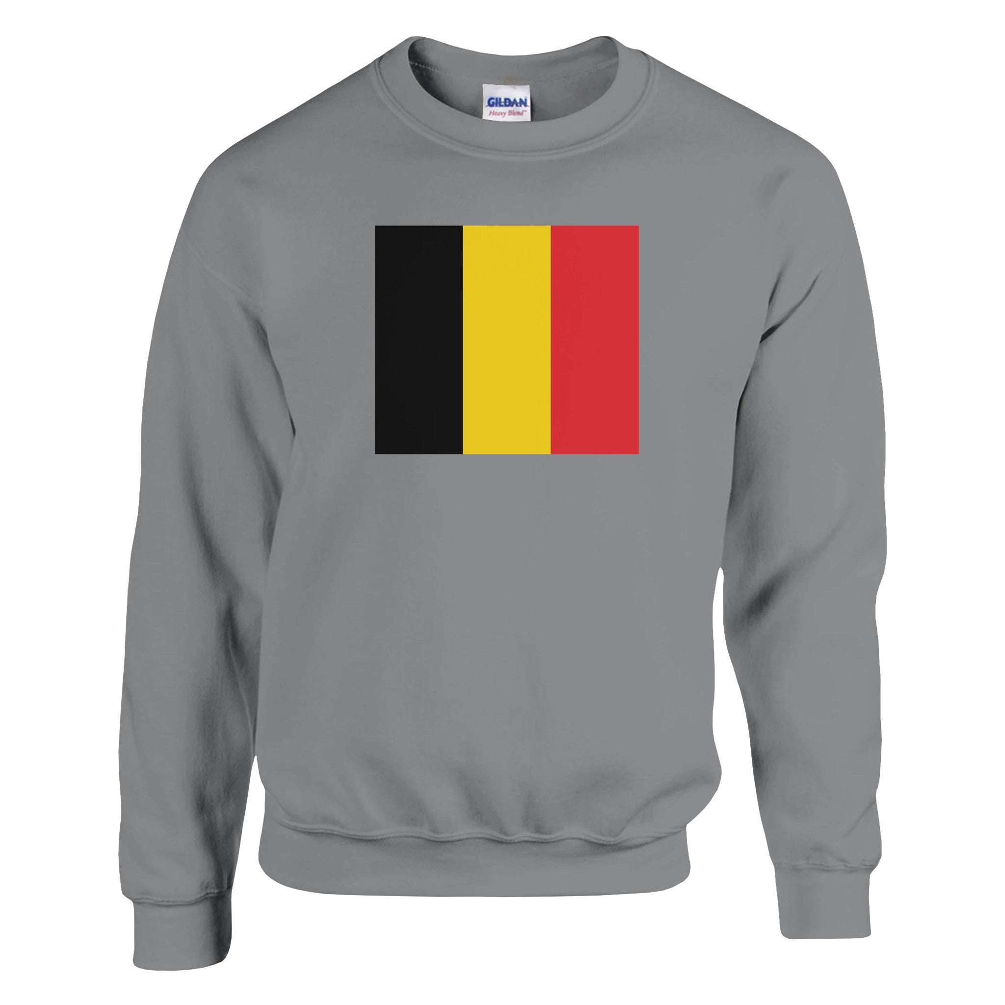 Sweat-shirt Drapeau de la Belgique en coton et polyester, avec des détails de couture aiguille double et un design classique.