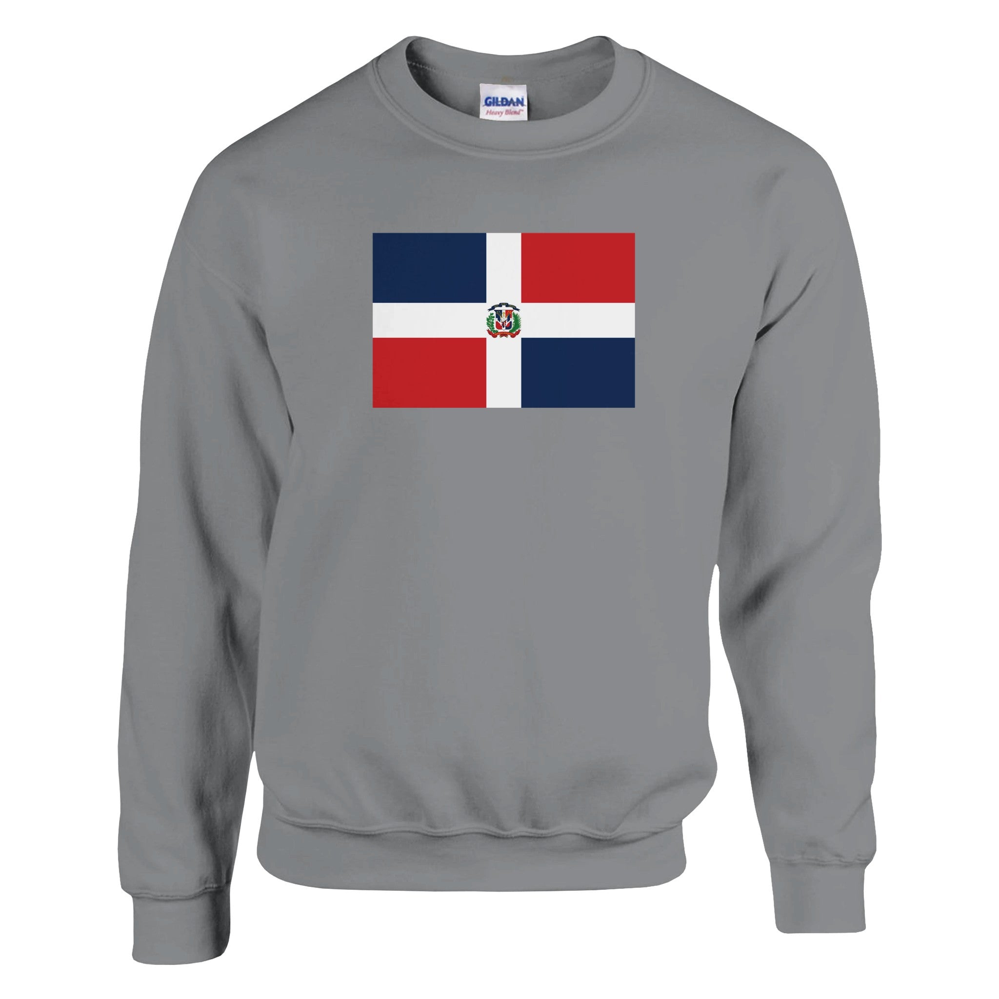 Sweat-shirt Drapeau de la République dominicaine en coton et polyester, avec des coutures renforcées et une coupe classique, idéal pour un style décontracté.