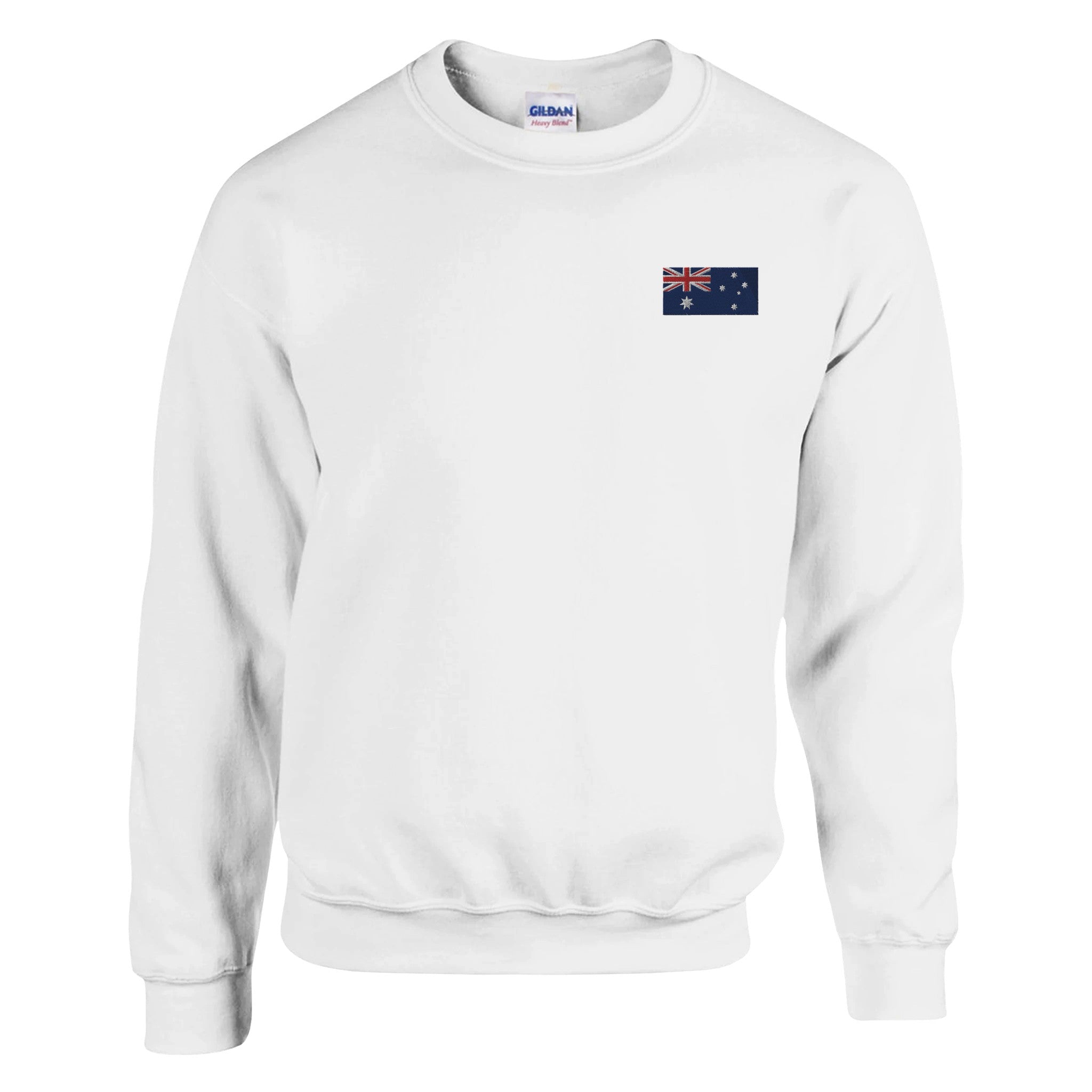 Sweat-shirt Drapeau de l'Australie en broderie, mélange de coton et polyester, avec des coutures renforcées et un design classique.