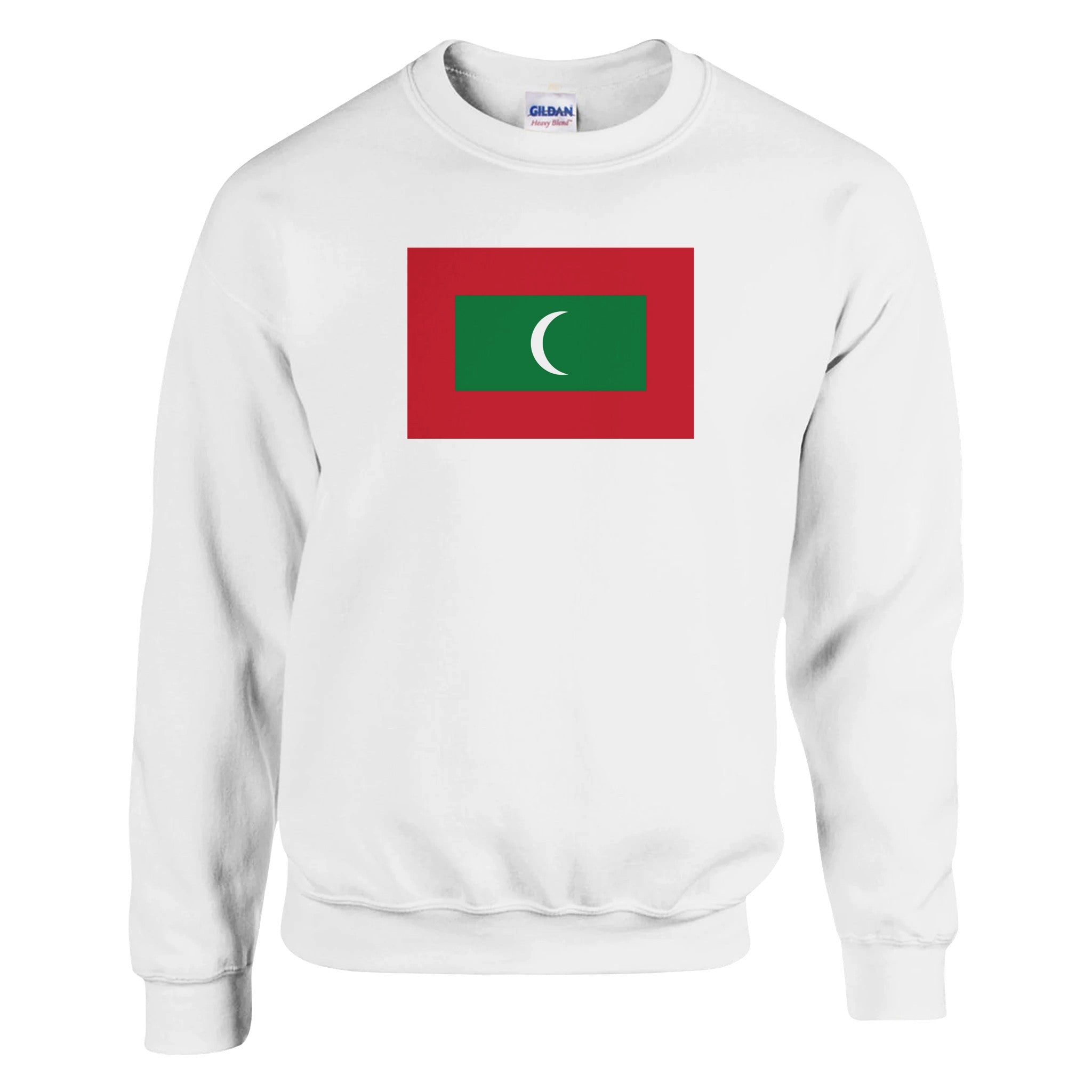 Sweat-shirt Drapeau des Maldives en coton et polyester, avec des coutures renforcées et une coupe classique, idéal pour un style décontracté.