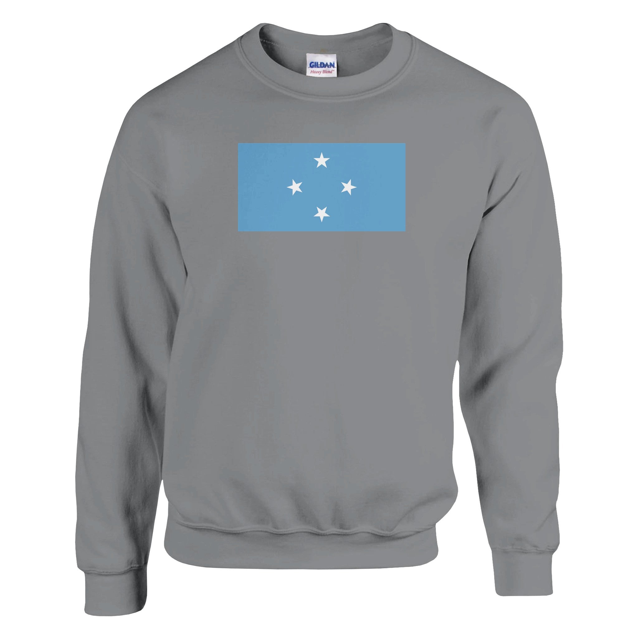 Sweat-shirt avec le drapeau des États fédérés de Micronésie, en mélange de coton et polyester, confortable et durable.