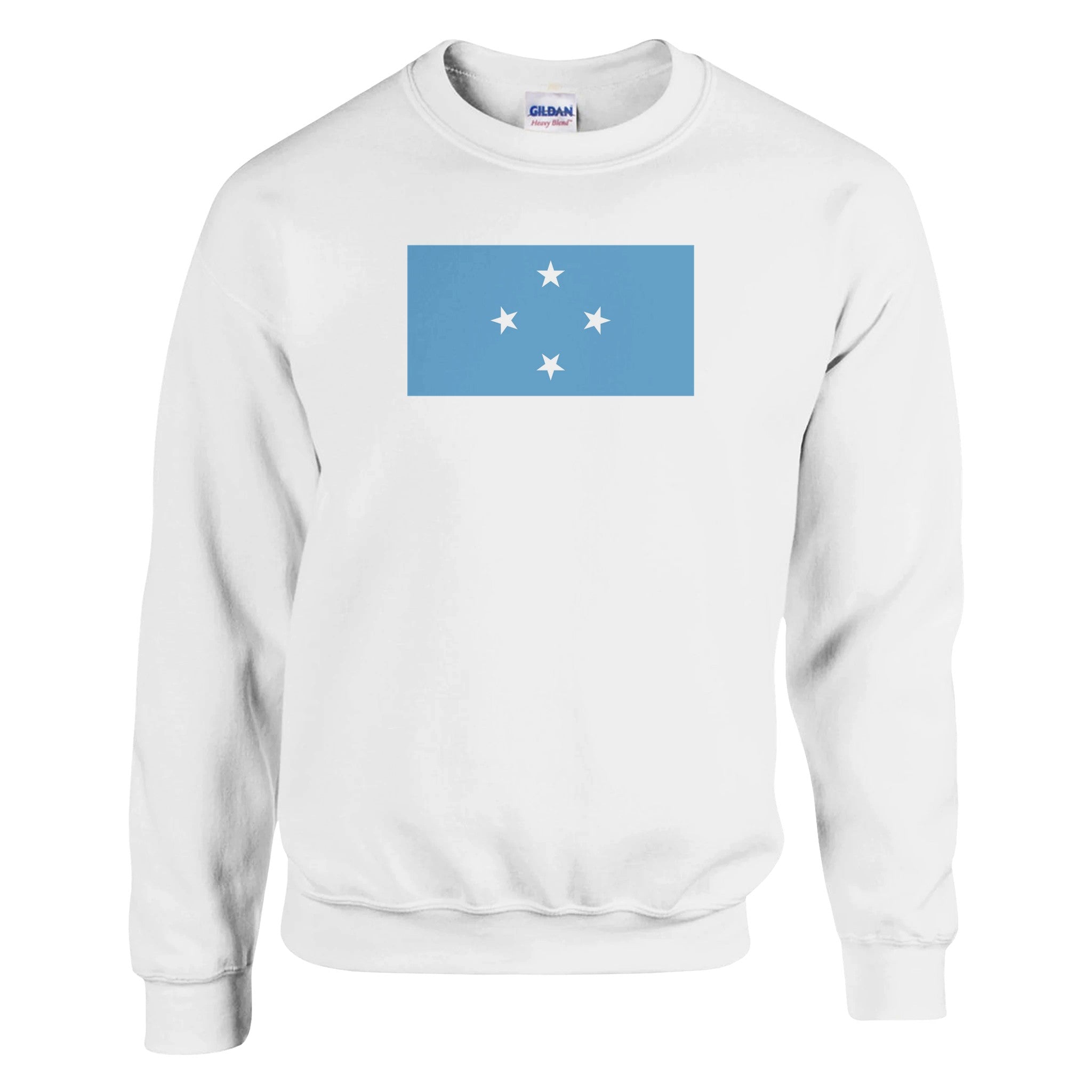 Sweat-shirt avec le drapeau des États fédérés de Micronésie, en mélange de coton et polyester, confortable et durable.
