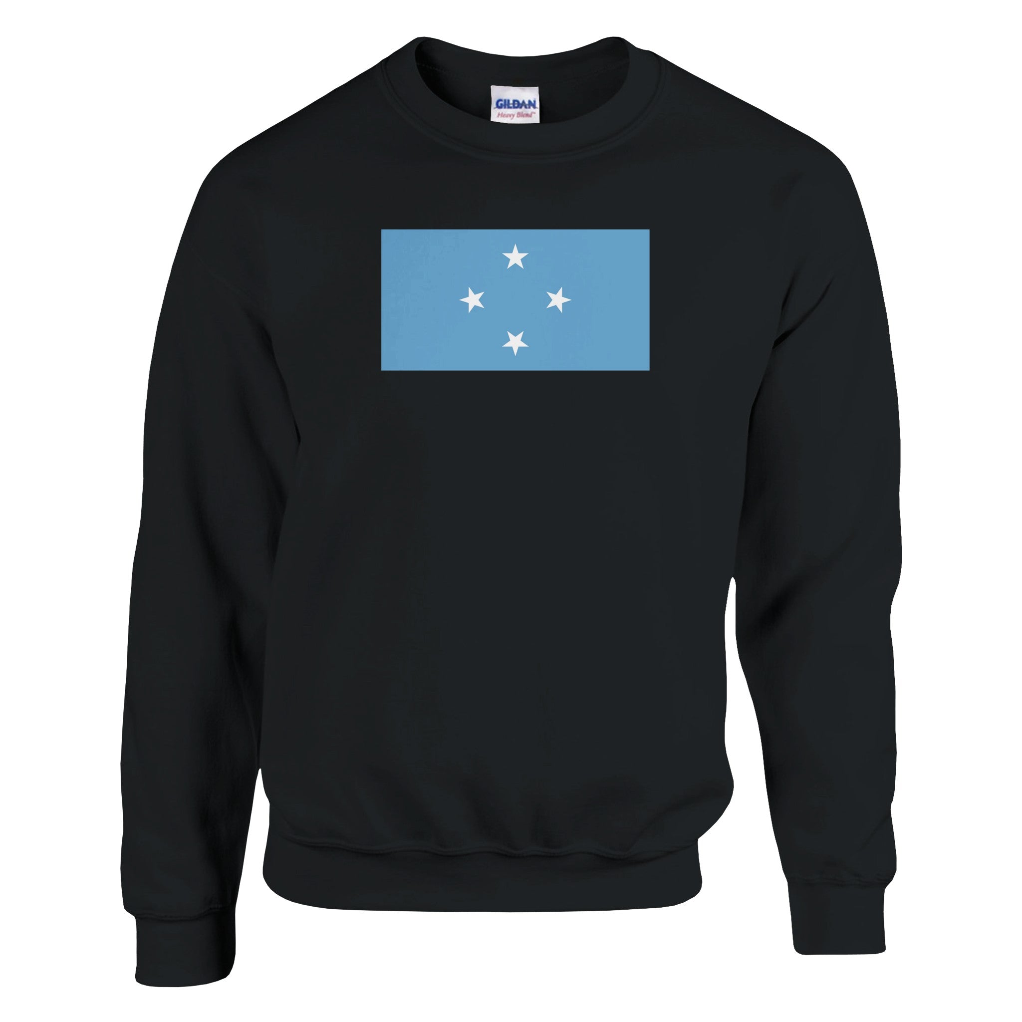 Sweat-shirt avec le drapeau des États fédérés de Micronésie, en mélange de coton et polyester, confortable et durable.
