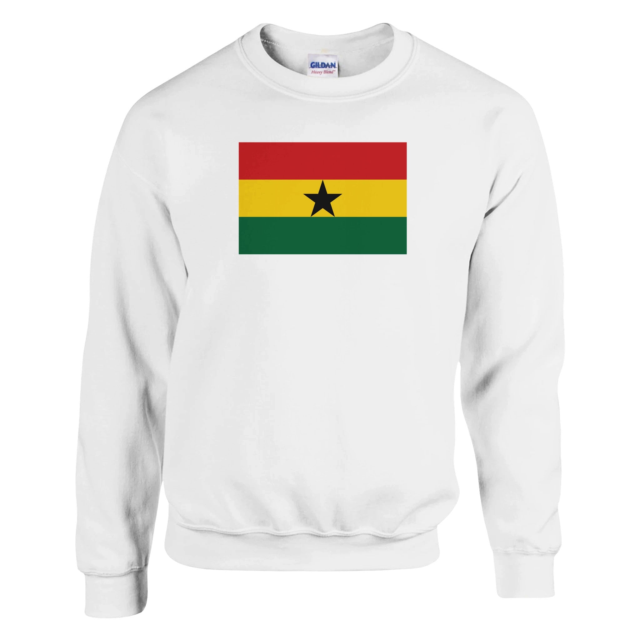 Sweat-shirt Drapeau du Ghana en coton et polyester, avec un design classique et confortable, idéal pour un usage quotidien.