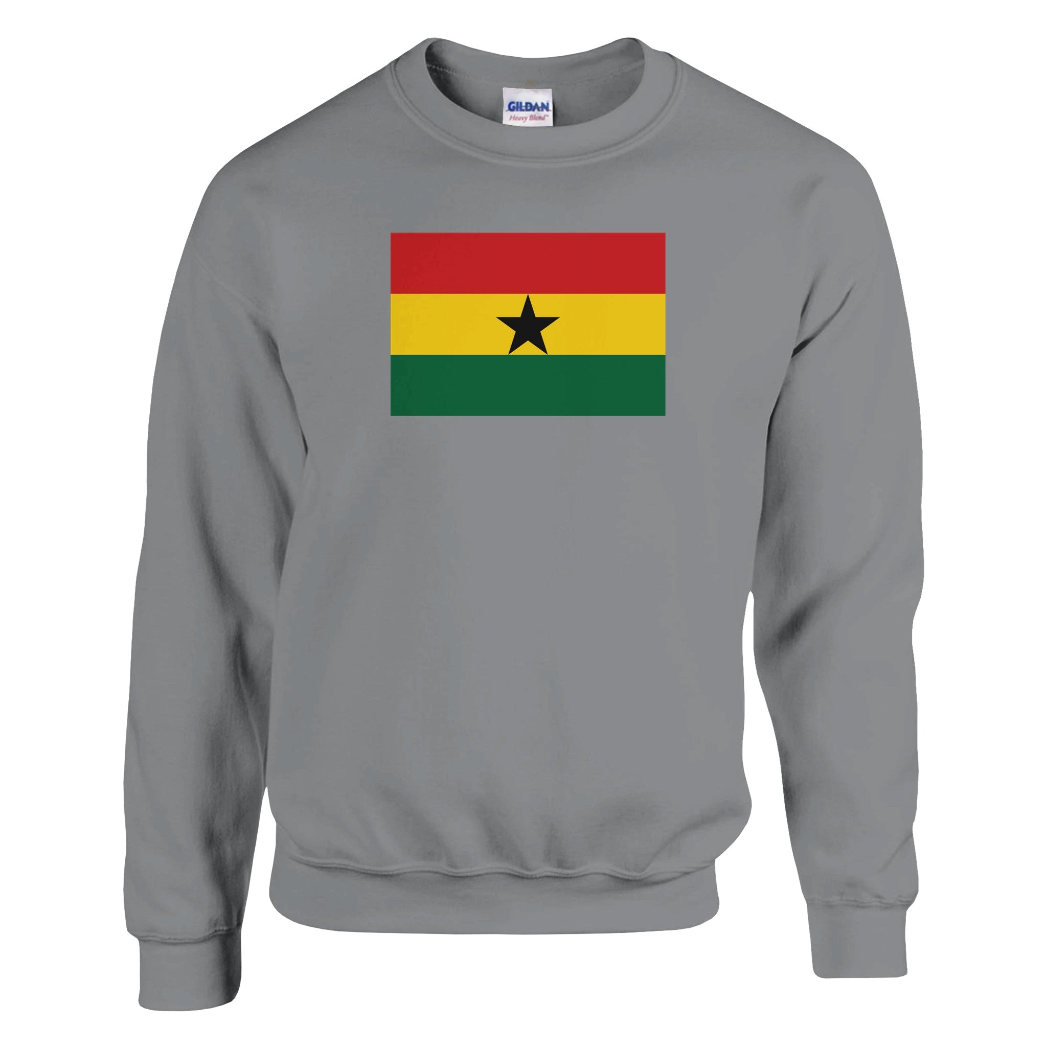 Sweat-shirt Drapeau du Ghana en coton et polyester, avec un design classique et confortable, idéal pour un usage quotidien.