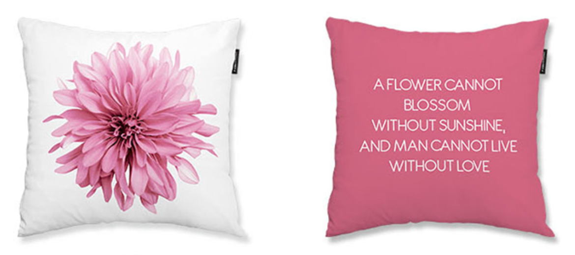 Sweet Blossom double-sided cushion showcasing vibrant floral patterns, made from high-quality microfiber with a plush polyester insert.