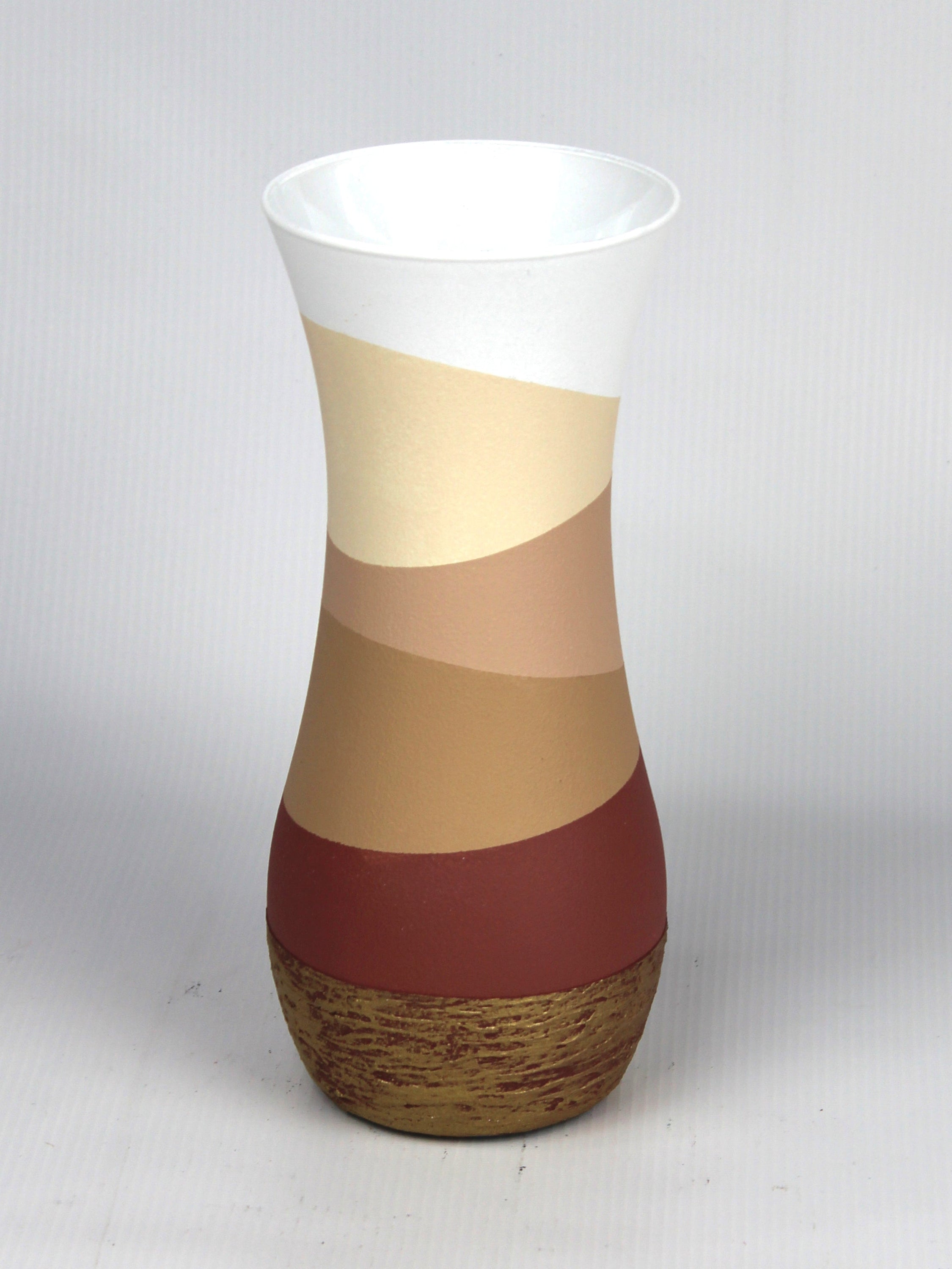 A beautifully hand-painted brown art decorative glass vase featuring unique designs and high-quality craftsmanship, perfect for home decor.