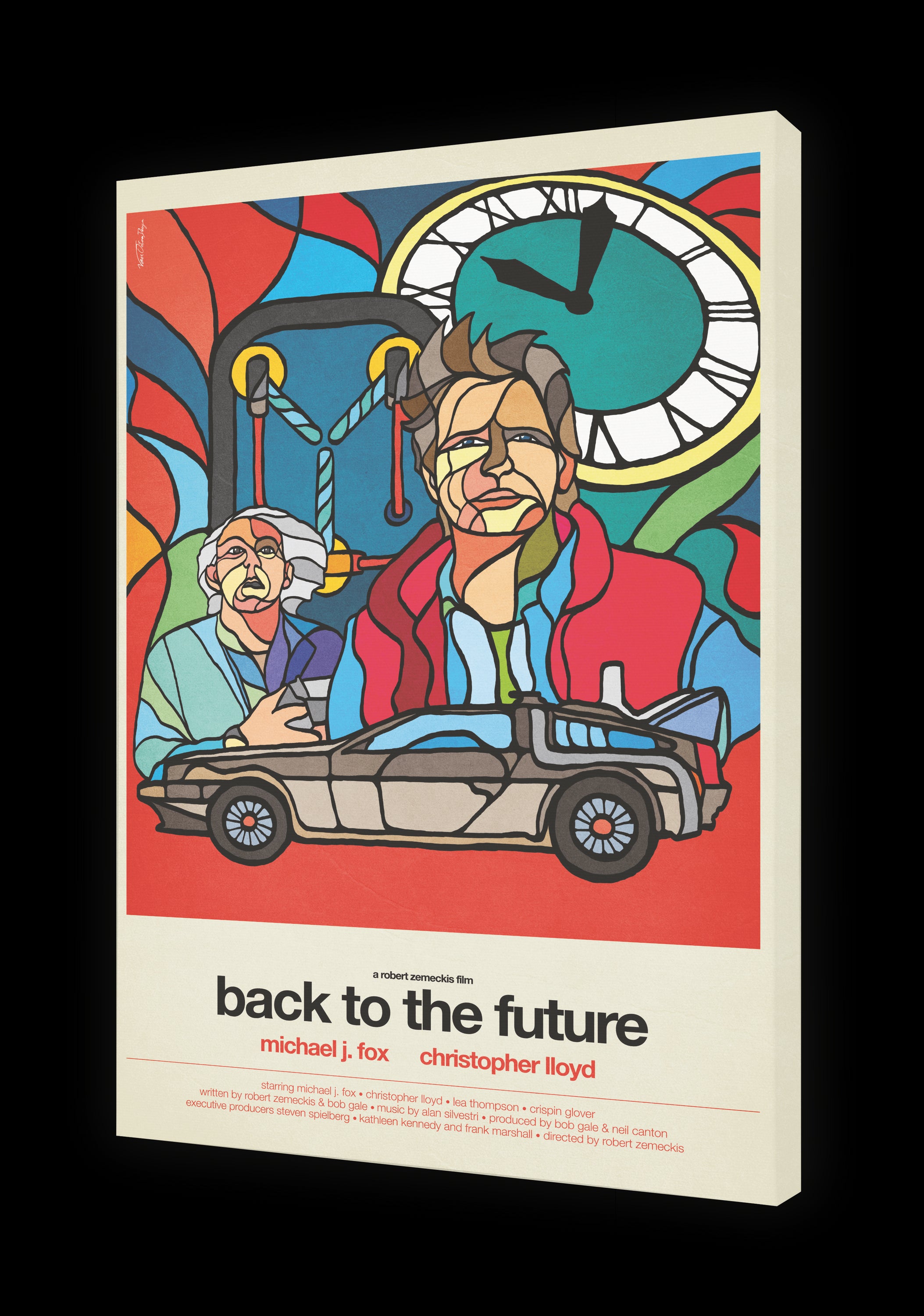 Tableau BACK TO THE FUTURE by VAN ORTON, a limited edition art print on fine arts paper, showcasing vibrant colors and intricate details.