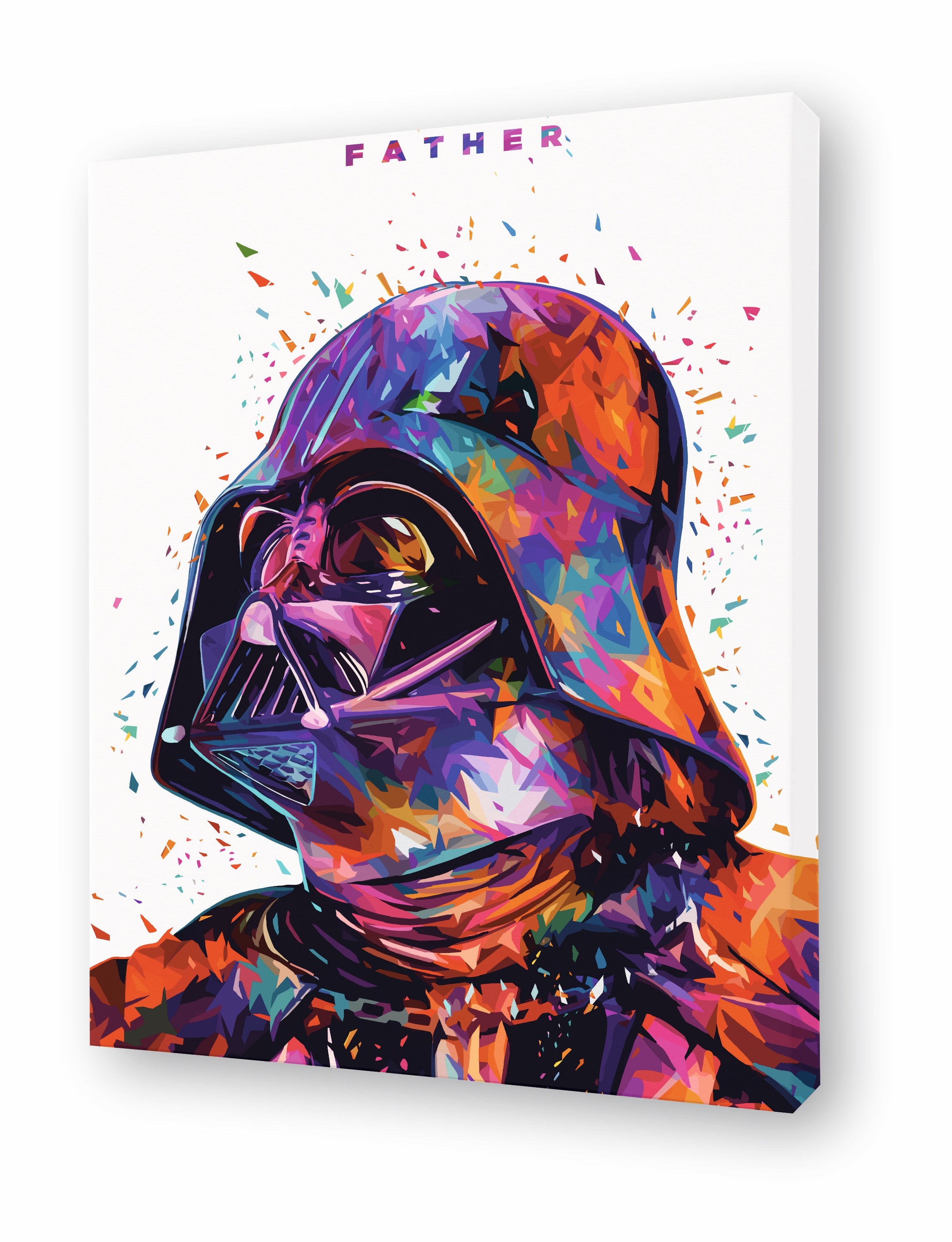 Tableau FATHER WHITE by Alessandro Pautasso, showcasing vibrant vector art and mixed media elements in a modern design.