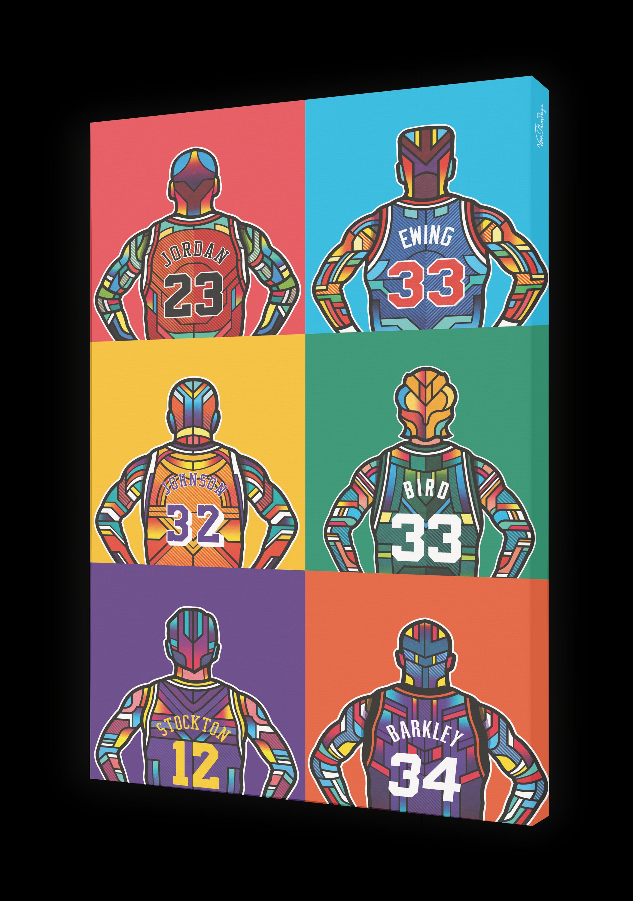 Tableau NBA LEGENDE Par VAN ORTON, impression artistique sur papier fine arts, numéroté et signé, édition limitée.