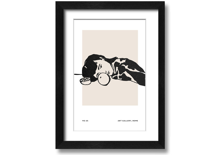 Framed print titled 'Taking A Rest', showcasing serene imagery, available in various frame colours, handmade in the UK.