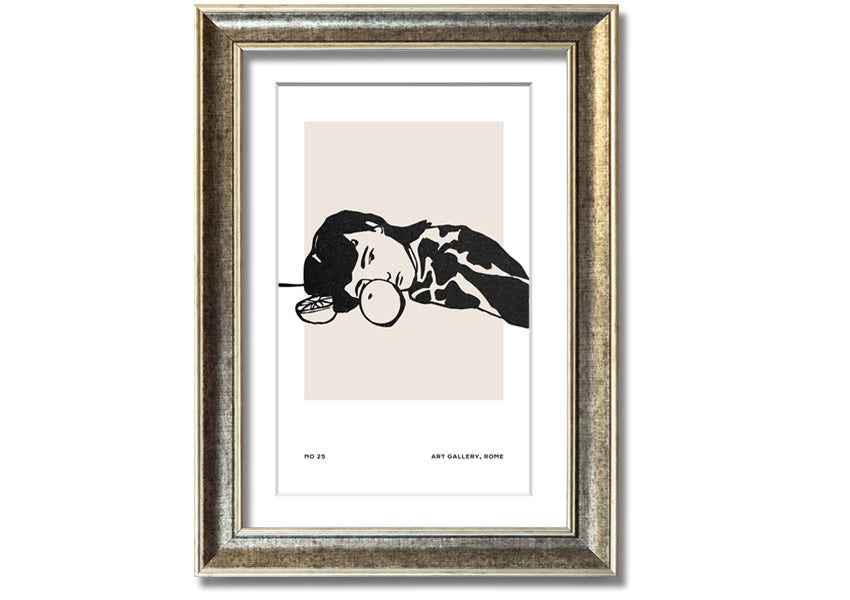 Framed print titled 'Taking A Rest', showcasing serene imagery, available in various frame colours, handmade in the UK.