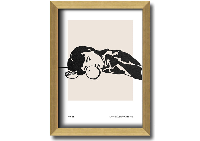 Framed print titled 'Taking A Rest', showcasing serene imagery, available in various frame colours, handmade in the UK.