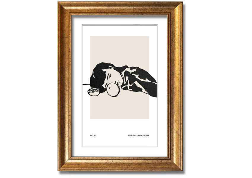 Framed print titled 'Taking A Rest', showcasing serene imagery, available in various frame colours, handmade in the UK.