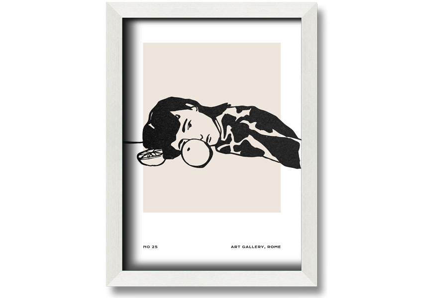 Framed print titled 'Taking A Rest', showcasing serene imagery, available in various frame colours, handmade in the UK.