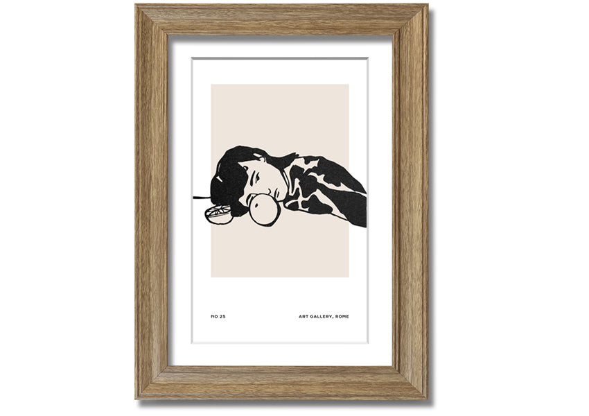 Framed print titled 'Taking A Rest', showcasing serene imagery, available in various frame colours, handmade in the UK.