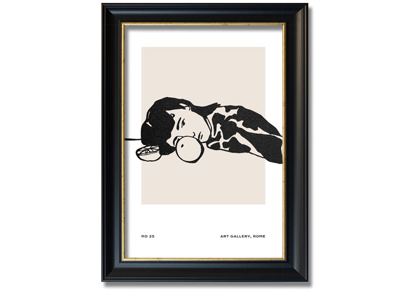Framed print titled 'Taking A Rest', showcasing serene imagery, available in various frame colours, handmade in the UK.