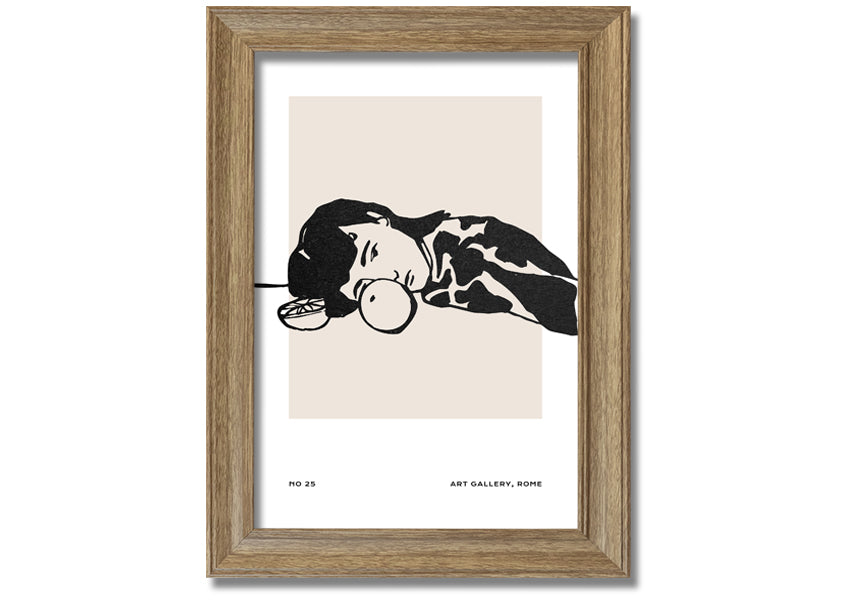 Framed print titled 'Taking A Rest', showcasing serene imagery, available in various frame colours, handmade in the UK.