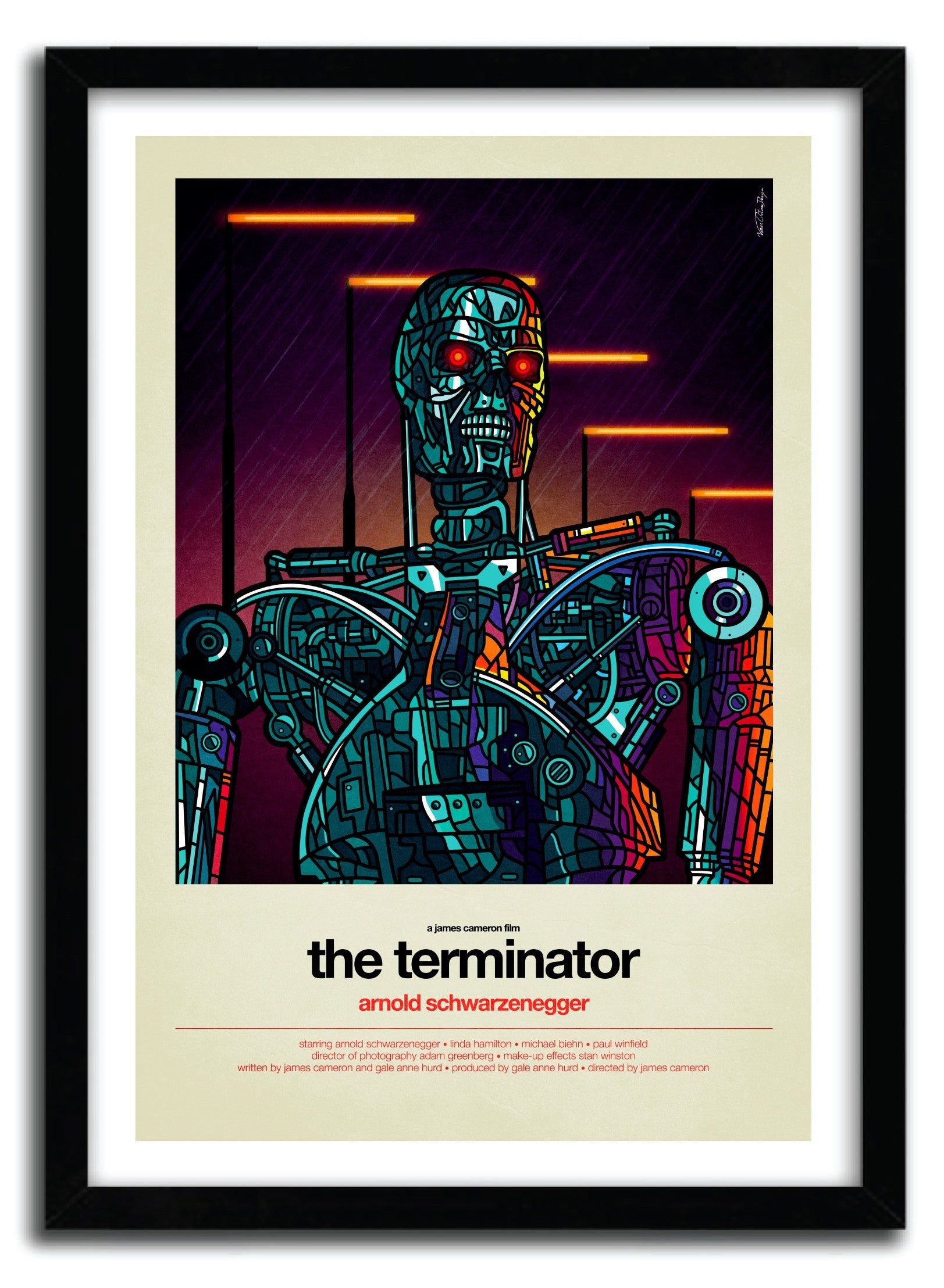 TERMINATOR by VAN ORTON artwork printed on fine arts paper, showcasing vibrant colors and intricate details.